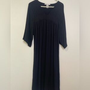 Empire Waist Knee Length Black Dress Medium Design History Womens medium